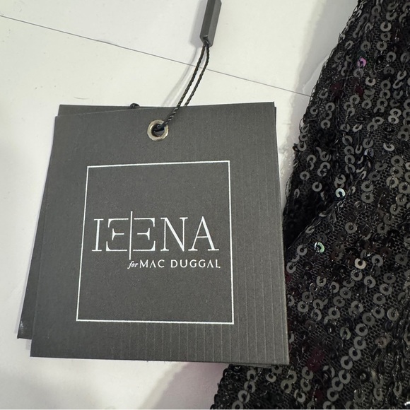 Ieena for Mac Duggal Sequin Gown Size 4 | Black Off-Shoulder Corset Dress - Picture 11 of 15